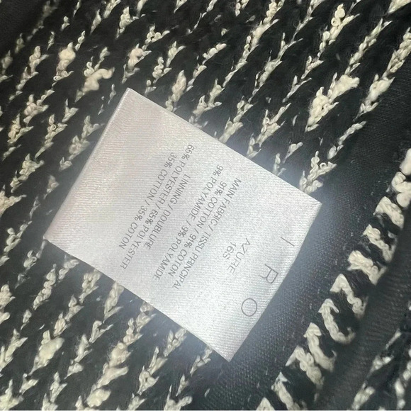 IRO Azure Black and White Open Front Tweed Blazer Womens EU 38 US 6 - Picture 9 of 10